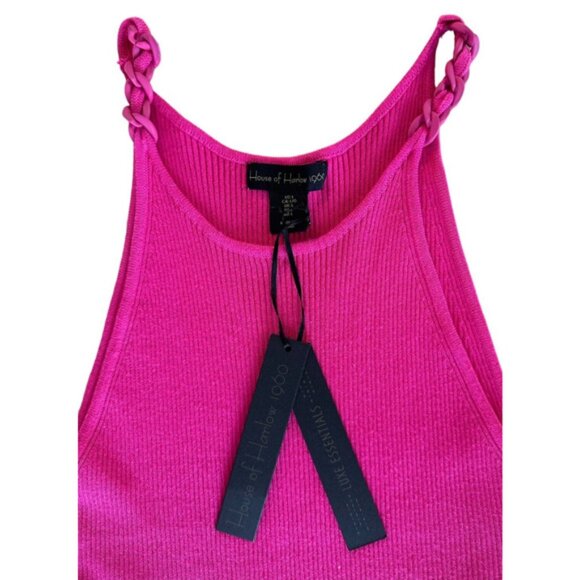 House Of Harlow 1960 Women's LUXE Sweater Dress Sleeveless Stretch Halter L Pink - Picture 3 of 6